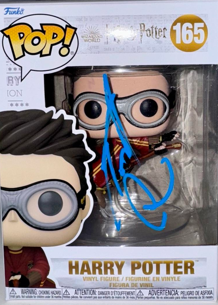 Daniel Radcliffe Signed Funko Pop #165 "Harry Potter" (Blue Ink) - Beckett COA #04